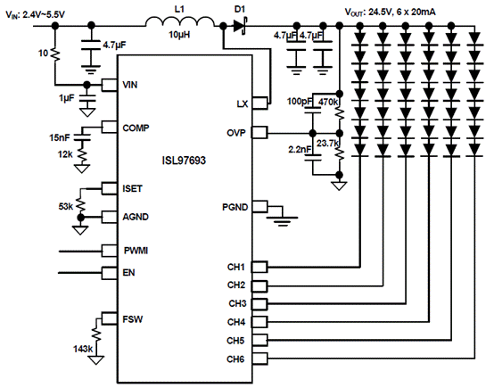 Intersil ISL97694A�΂�(g��)�늳���·LED�(q��)��(d��ng)����