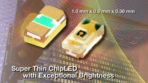 С�ߴ�0402 ChipLED���b�Ķ�ɫ�����ͳ���LED��Vishay��