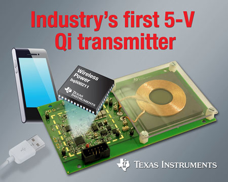 TI �Ƴ��׿���� Qi �˜ʵ� 5V �o���Դ�l���� ���M USB �B�ӟo����늰��ռ�