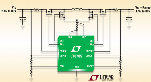 ���������Ƴ�98%Ч��ͬ������-������DC/DC ������ LT8705