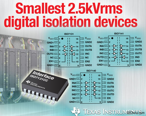 TI �Ƴ���С�� 2.5kVrms ���ָ��x����