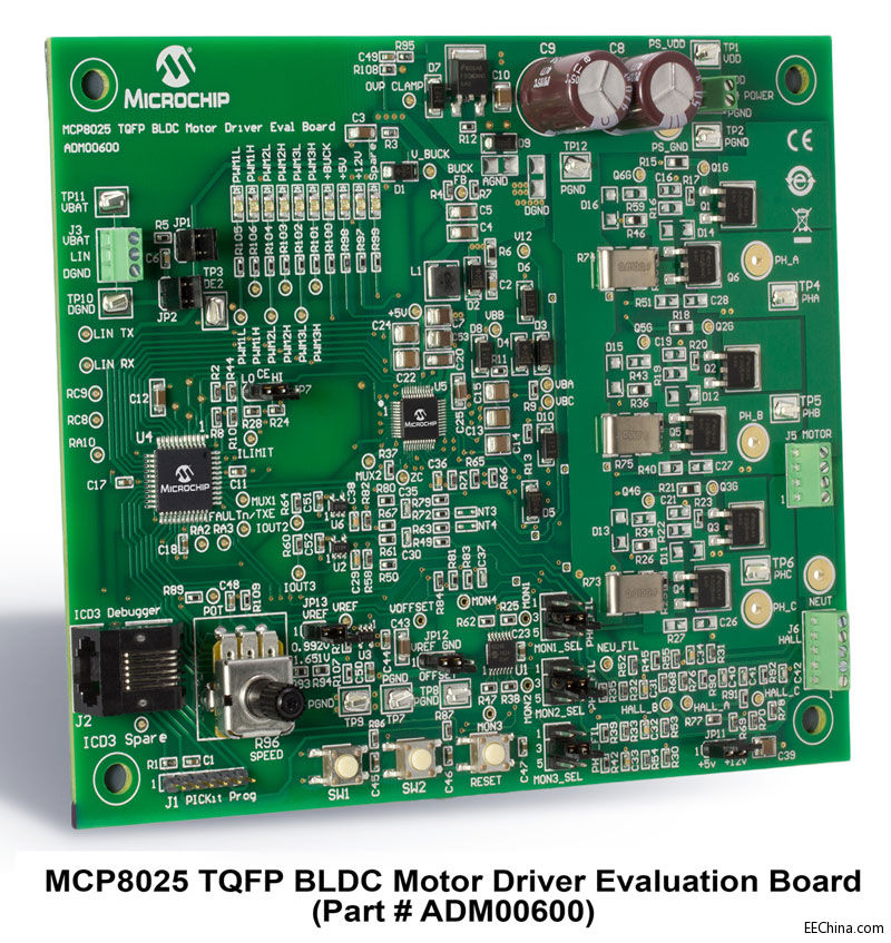 Microchip �Ƴ�ȫ��3��BLDC�ŘO�����������Դģ�K��LIN�հl��������ģʽ