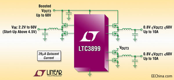 ���������Ƴ���ݔ��29µA �o�B�����ͬ�� DC/DC ��������������܇��/ͣϵ�y