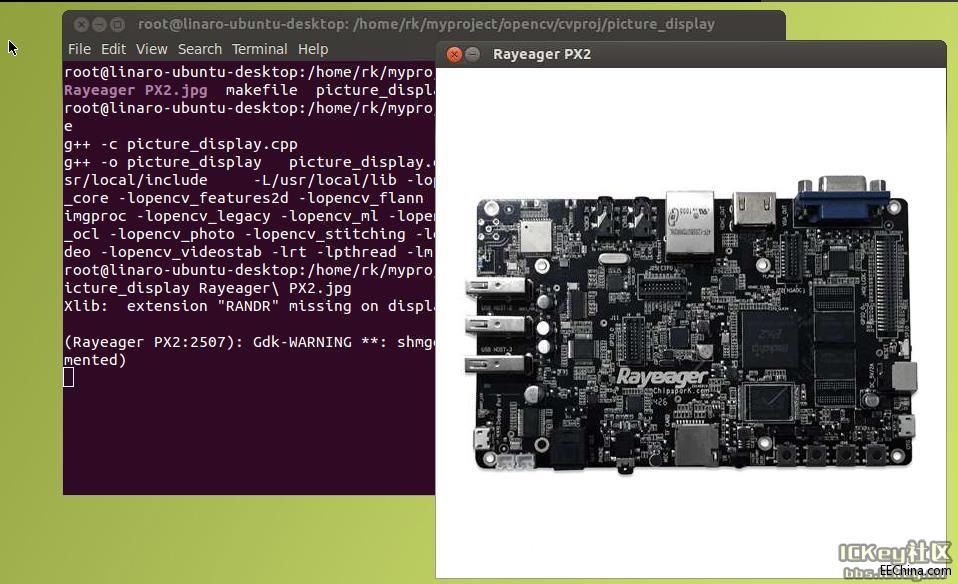 ��Rayeager PX2������OpenCV���T֮�D���@ʾ