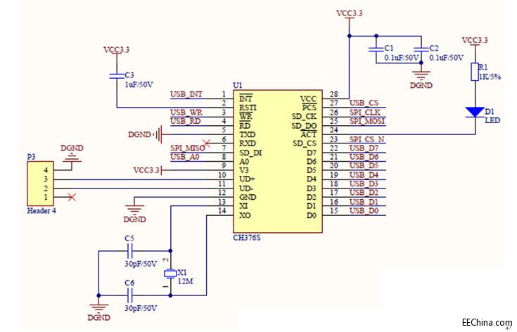 FPGA�����ݾ�߉݋ƪ29��CH376֮USB�·�OӋ