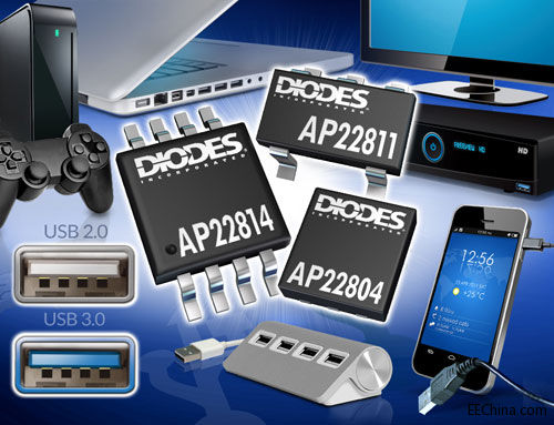 Diodes�Ƴ�2.0A��2.5A��3.0A�Դ�_�P(gu��n)������USB�˿ڱ��o(h��)���O(sh��)Ӌ