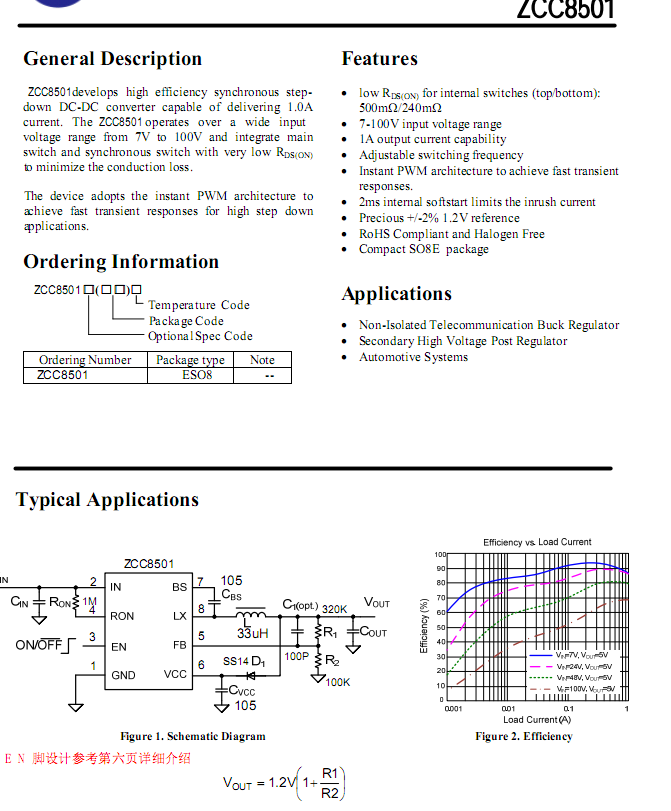 �͉�100V1Aͬ�������l�ʿ��{оƬZCC8501  ���SY8501