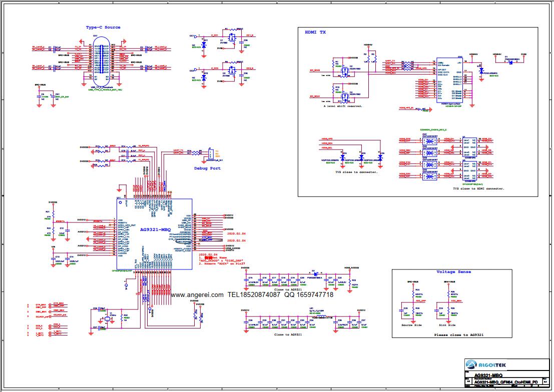 AG9321�����·ԭ��D |USB TYPE-C�p������ä���D(zhu��n)HDMI��PD��늷����·