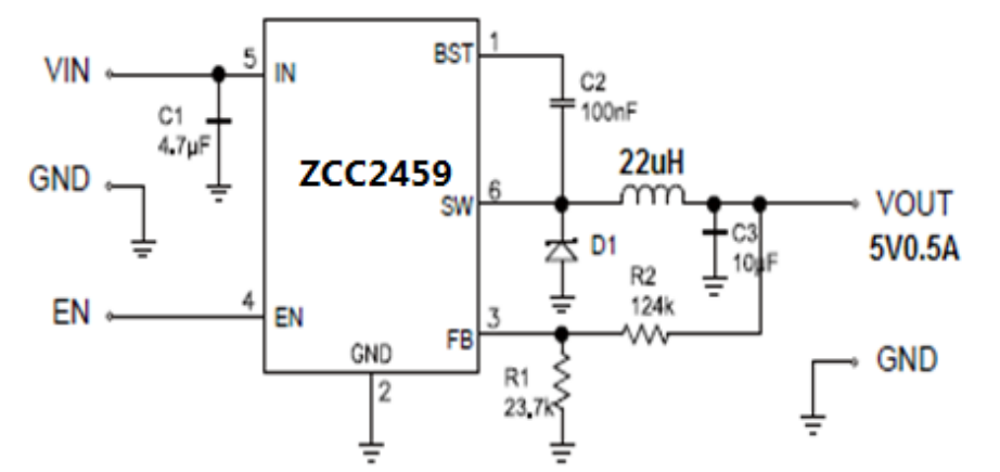 60V0.5A DCDC����оƬZCC2459