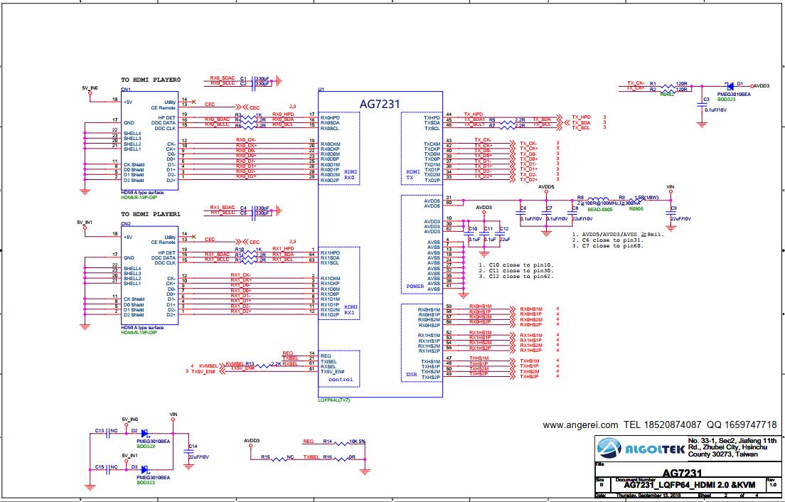 AG7231demoboard�����·|HDMI2.0 ���M(j��n)һ��KVM�D(zhu��n)�Q���·�O(sh��)Ӌ
