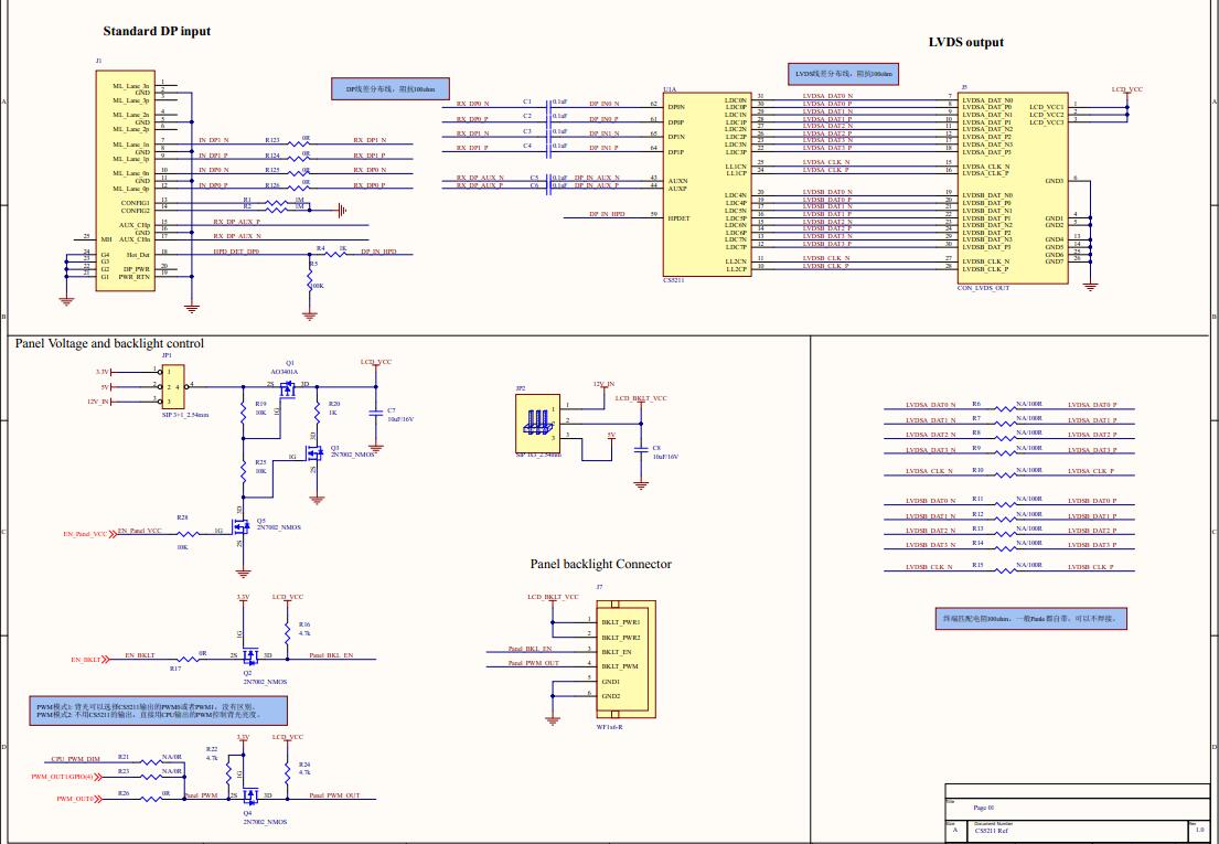 CH7511eDP�DLVDS�D�Ӱ��������CS5211�OӋ�·�����Y��