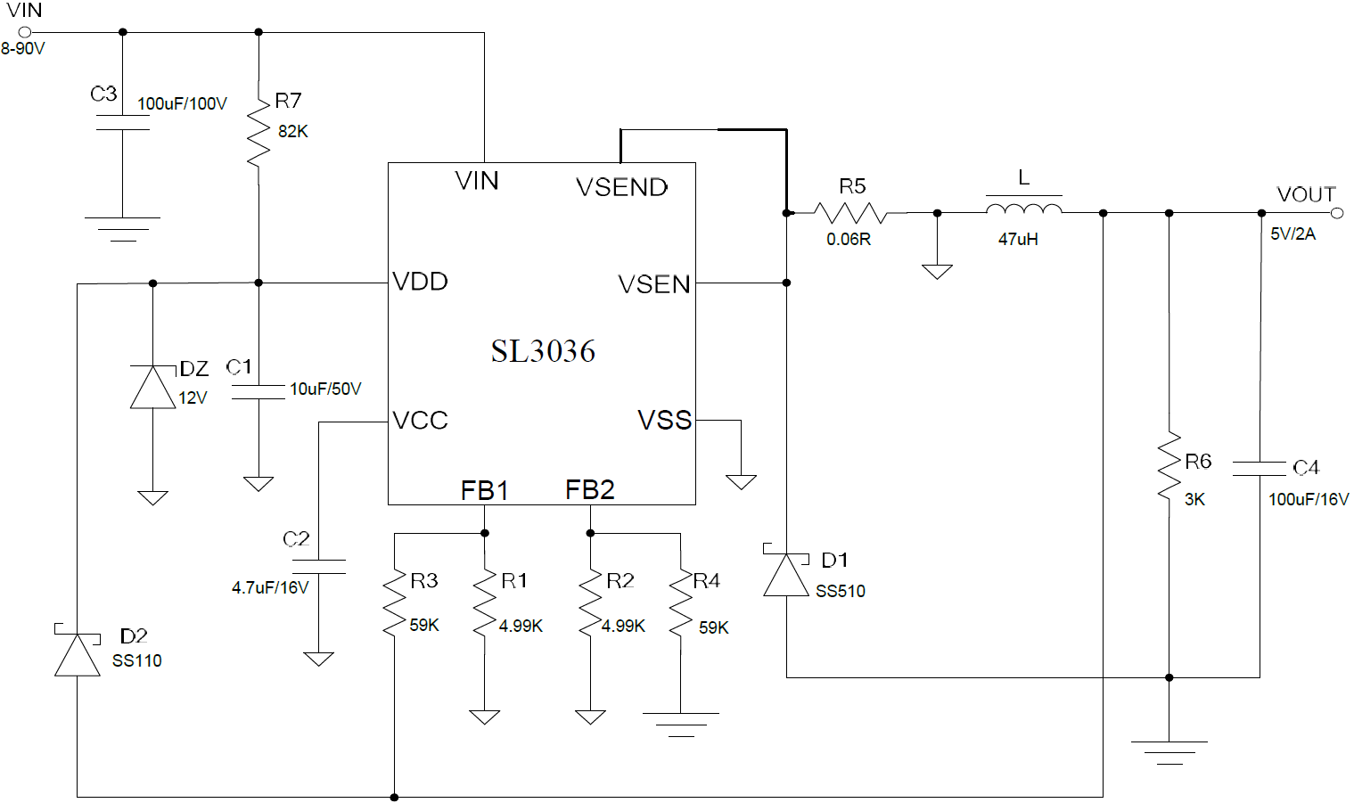 SL3036 SL3036H SL3038�·ԭ��D 60V 72V 90V�_�P(gu��n)�ͽ���IC
