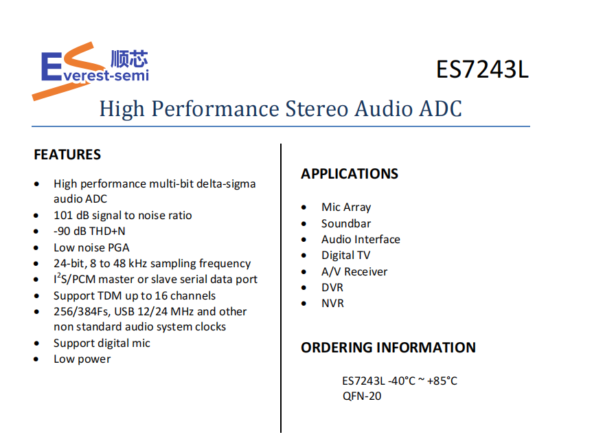 �оES7243L���lADCоƬ