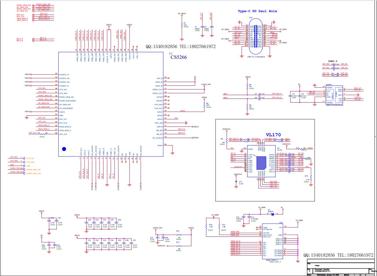 Type-Cĸ���������DHDMI����|CS5266+VL170�OӋ�����·|typecͶ�������OӋ