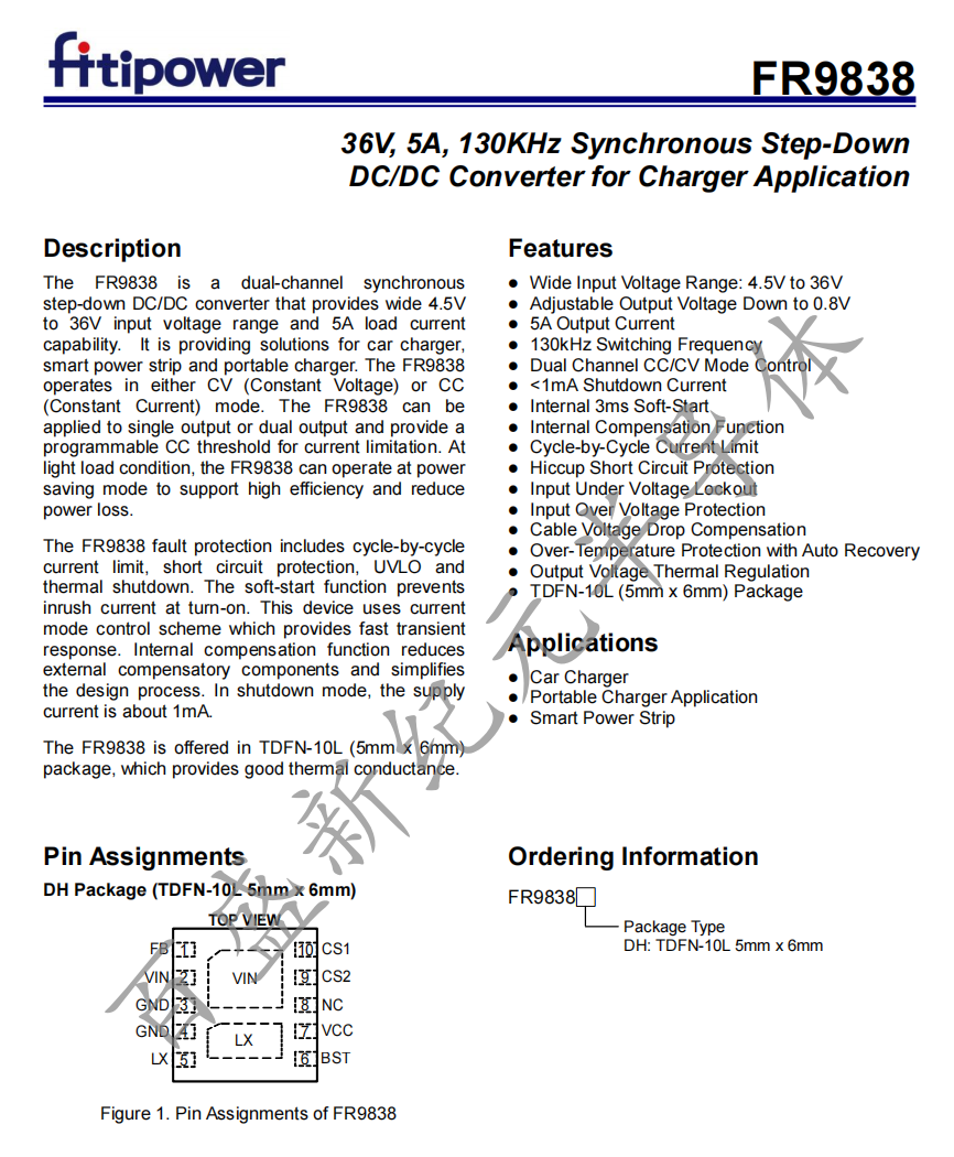 FR9838 36V 5A ͬ������DC/DC�D�Q��