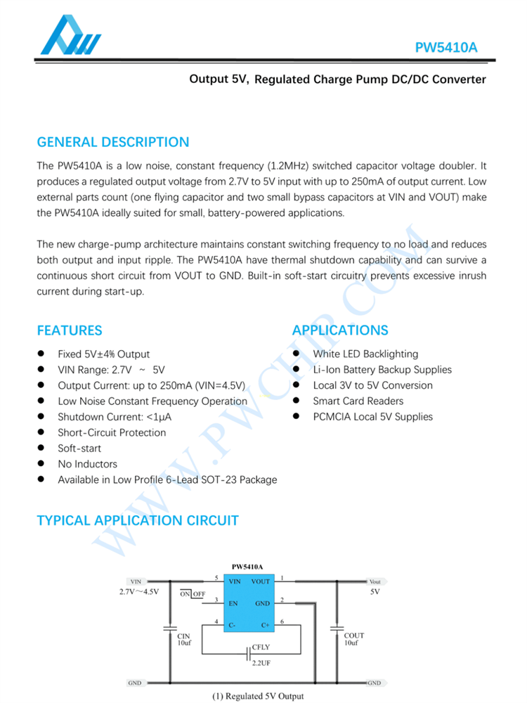 PW5410A 5410B SOT23-6L���b �㶨1.2MHZ DC-DC�_�P��ݱ�����