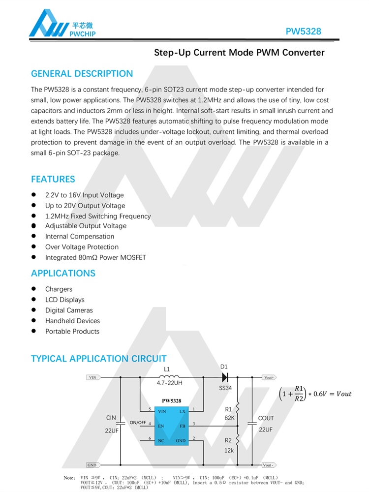 PW5328 5328B SOT23-6���b 16V 24Vݔ�� PWM�����D�Q��оƬ