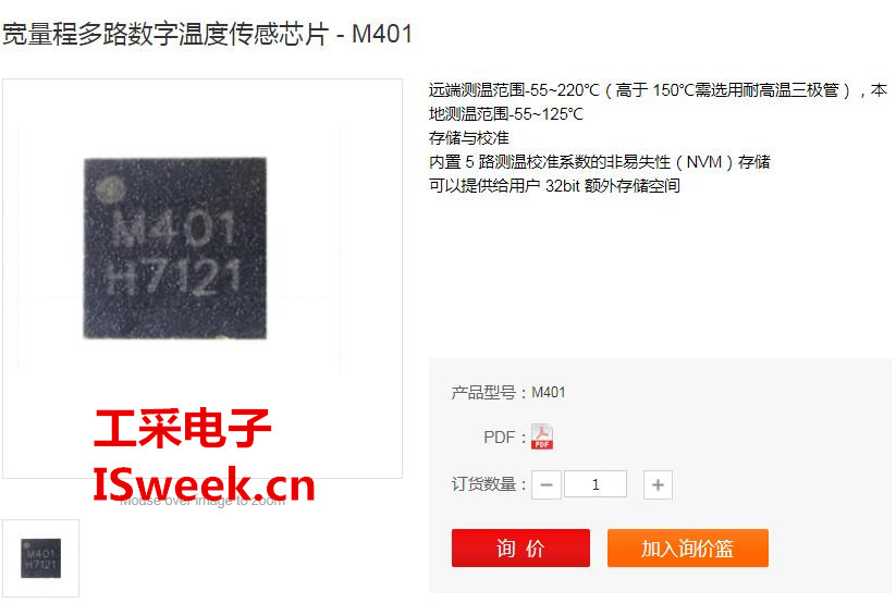 ���a��·�y�ؔ��֜ضȂ���оƬM401��Pin-Pin��QTMP423