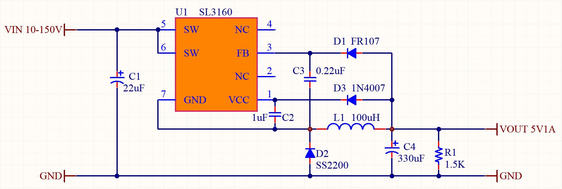 DCDCSL3160 dcdc150V���͉� ݔ��5.1V/1A �����㉺܇�dGPS����ԴоƬ