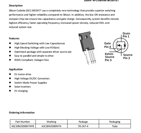 ̼����MOS늉�2000V����98m��/ASC30N2000MT4PB