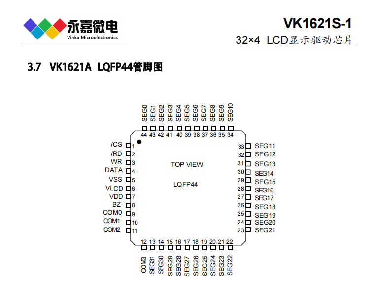 128�c�LCDҺ�������δa��ICҺ����оƬVK1621S-1 LQFP44/48/SSOP48/DICE/COG