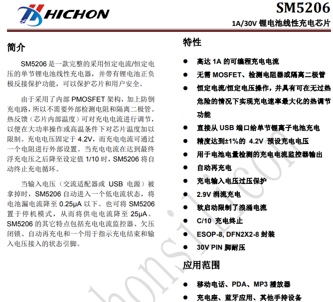 ����SM5206 1A/30V �늳ؾ��Ը߉����оƬ