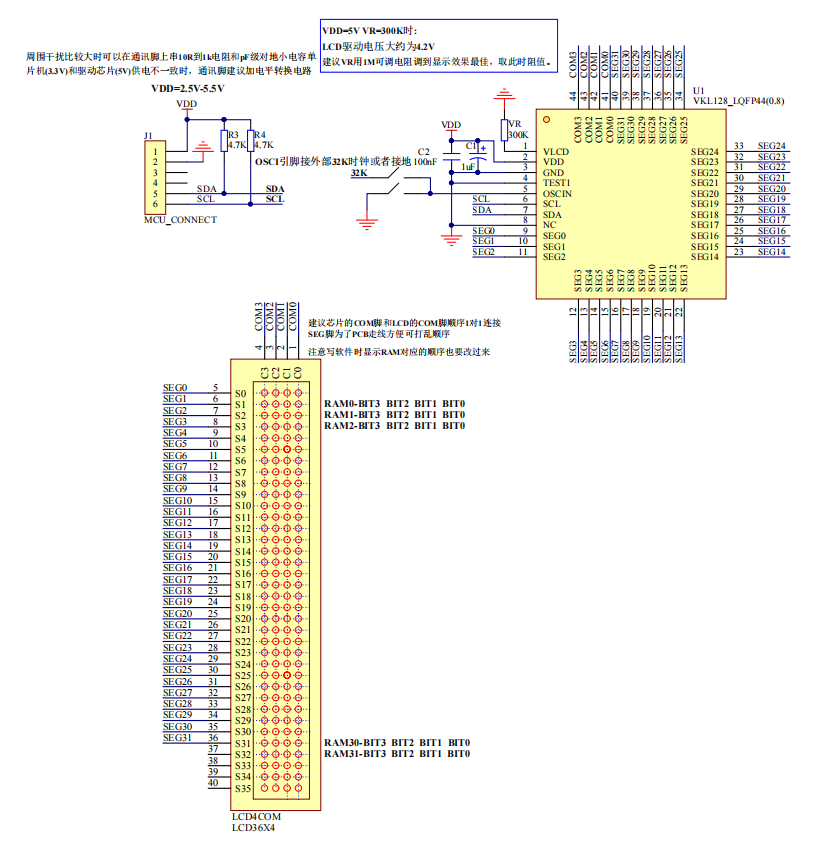 32��4�δa�����o늵͹�����оƬVKL128 LQFP44�����LCDҺ����IC