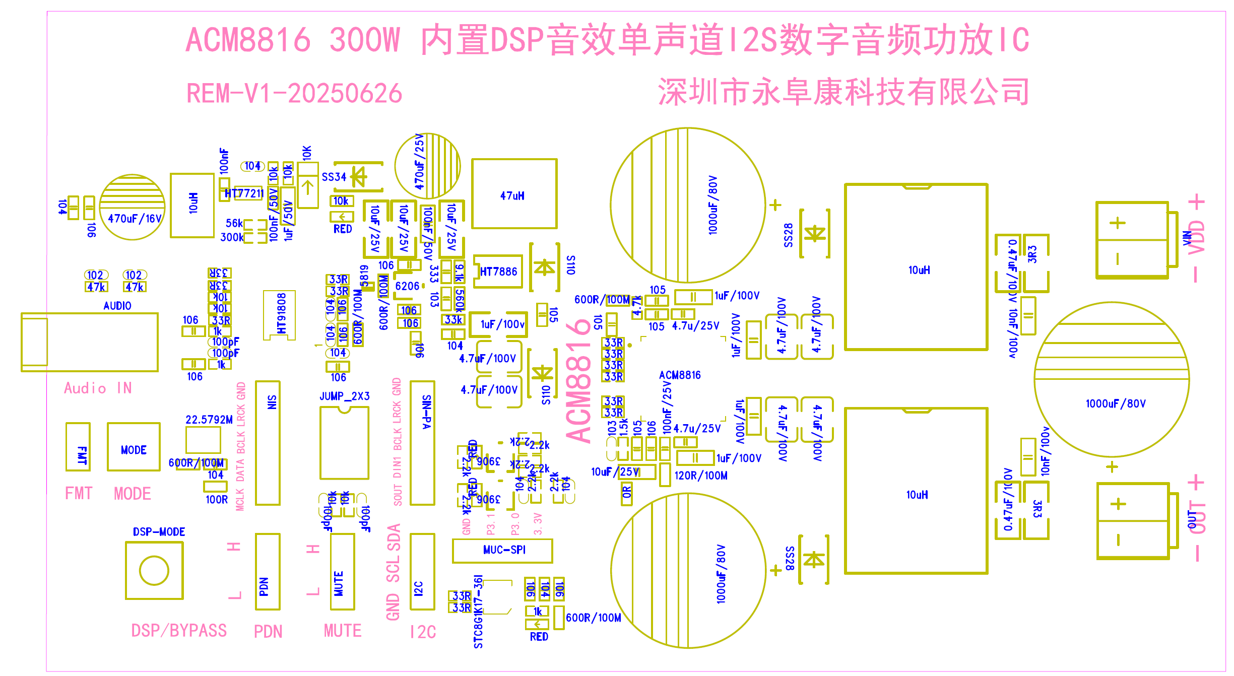 ACM8816  300W���ʆ������ֹ���IC�������׿������l���ʷŴ���