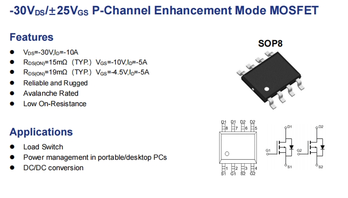AET3156AP������p�ϵ�MOSFETоƬ�����AO4805����