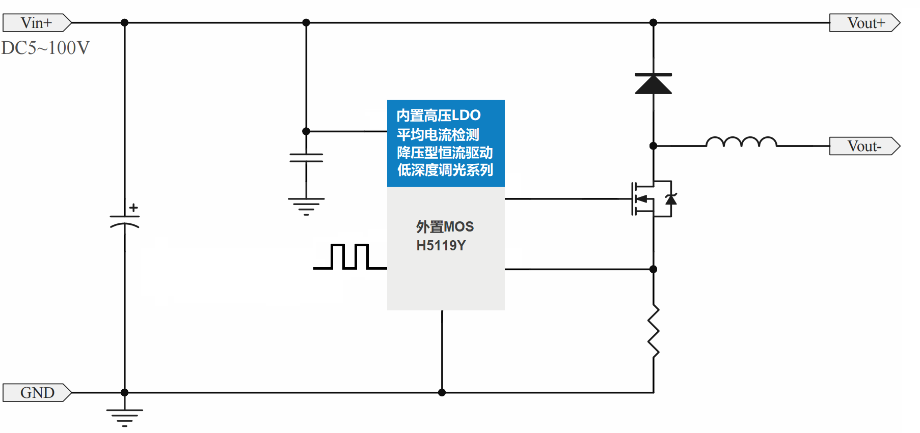 ��80W����ҹស��(q��)��(d��ng)оƬ������12V늳ع�늣�ݔ��6V���������(q��)��(d��ng)ICоƬH5119Y ��PWM��(n��i)���D(zhu��n)ģ�M�{(di��o)�⑪(y��ng)��