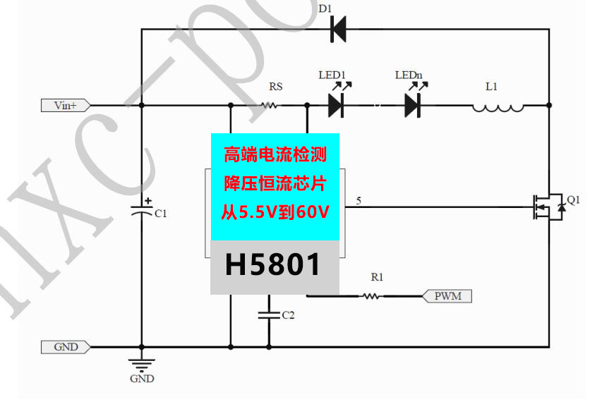 ݔ��12V24V36V48V60V�߶�����z�yDCDC��������������оƬH5801ݔ�����10A