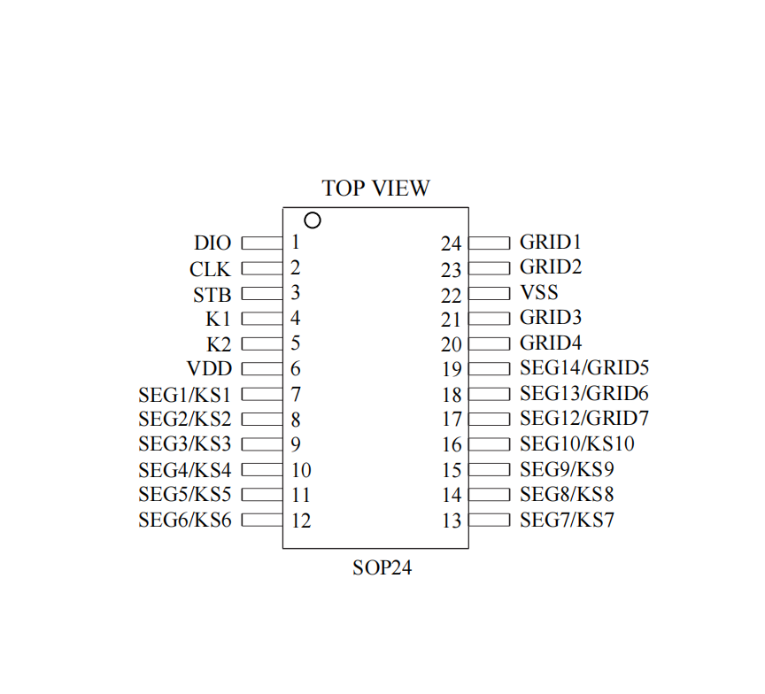 ���뿹�ɔ_���@��LED��IC���a���@ʾ��оƬVK1668 SOP24�Ҷ�8��