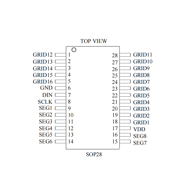 ���뿹�ɔ_LED���a�ܔ��@����оƬ(IC)ԭ�SVK1640 SOP28����ԭ�S