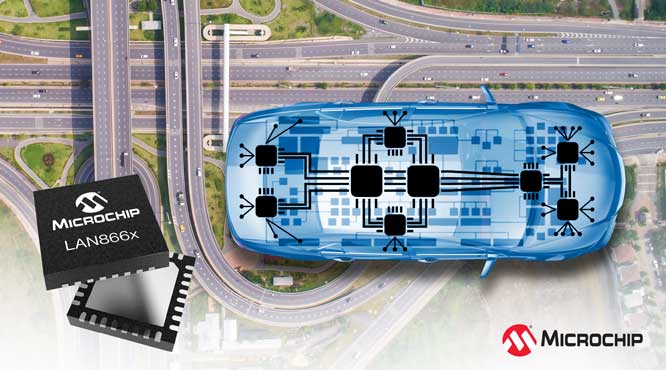 Microchip�Ƴ�LAN866x 10BASE-T1S���c���������M�օ^�ܘ������F�����ܵ��h���B��