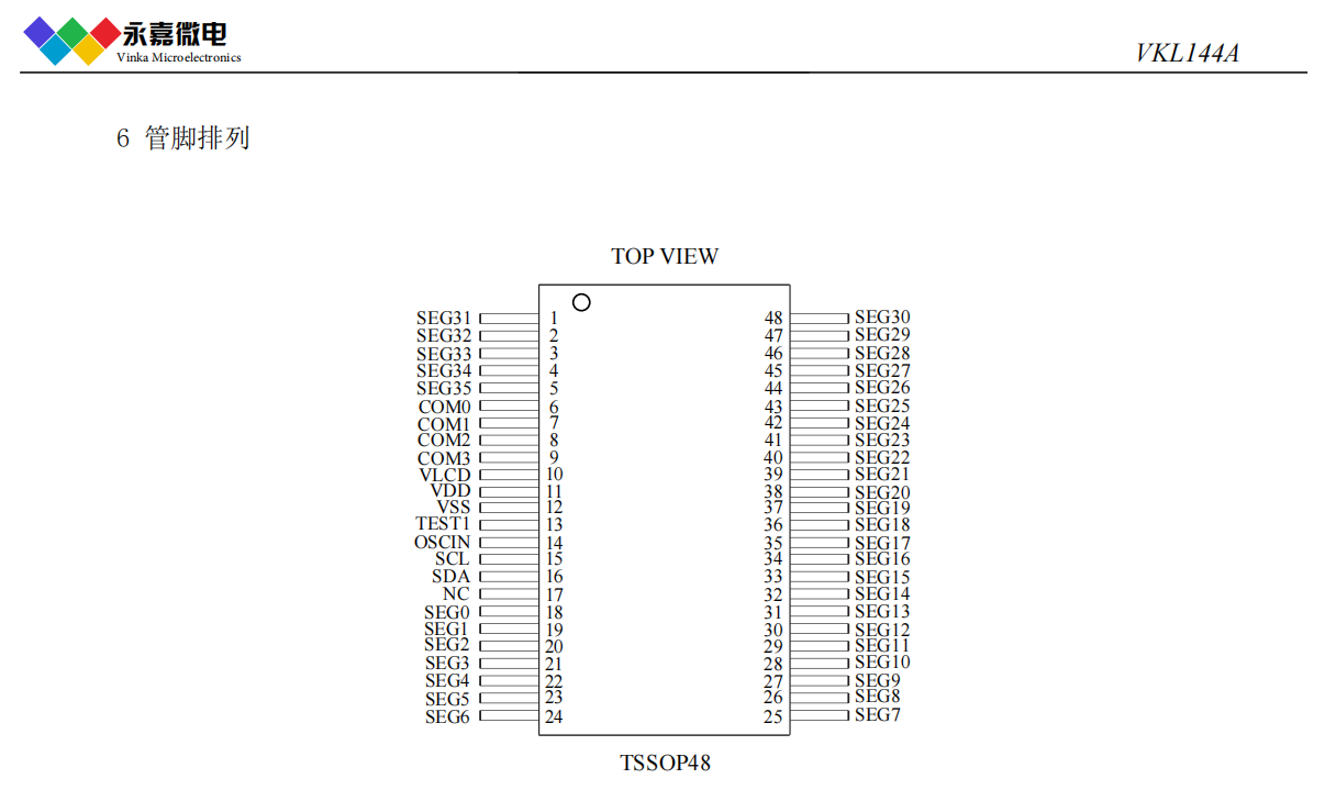 �͹���LCDҺ��IC�δa��оƬVKL144A TSSOP48(���PCF8551)����ԭ�S FAE֧��