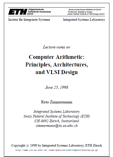 Computer Arithmetic: Principles, Architectures, and VLSI Design