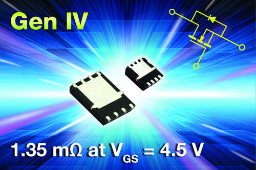 10/4.5V��ͨ������1.0/1.35mΩ��TrenchFET MOSFET��Vishay��