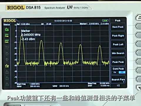 RIGOL�l�V�x����������ʾ��Peak�đ�(y��ng)��ҕ�l